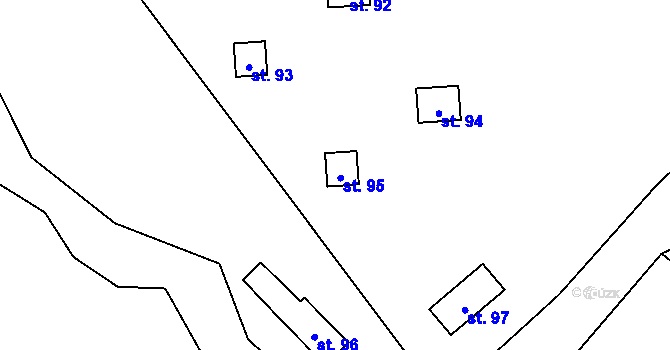 Parcela st. 95 v KÚ Neratov, Katastrální mapa