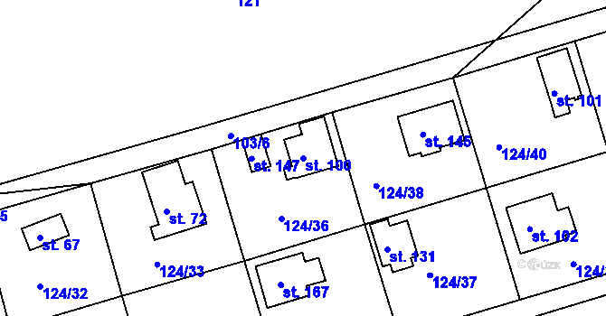 Parcela st. 100 v KÚ Neratov, Katastrální mapa
