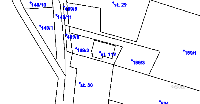 Parcela st. 112 v KÚ Neratov, Katastrální mapa