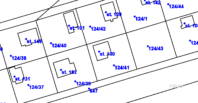 Parcela st. 130 v KÚ Neratov, Katastrální mapa
