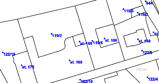 Parcela st. 169 v KÚ Neratov, Katastrální mapa