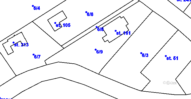 Parcela st. 6/9 v KÚ Neratov, Katastrální mapa