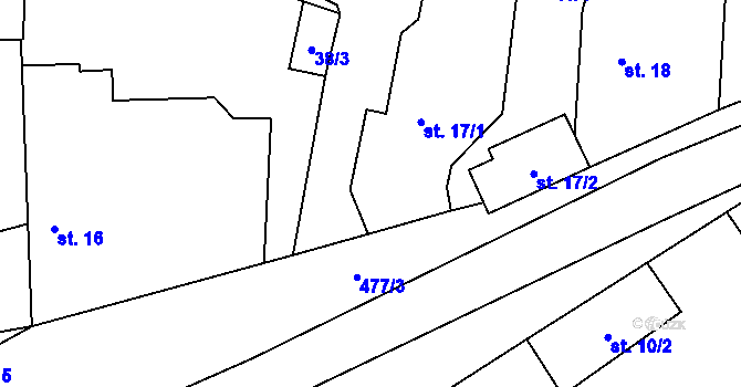 Parcela st. 38/2 v KÚ Neratov, Katastrální mapa