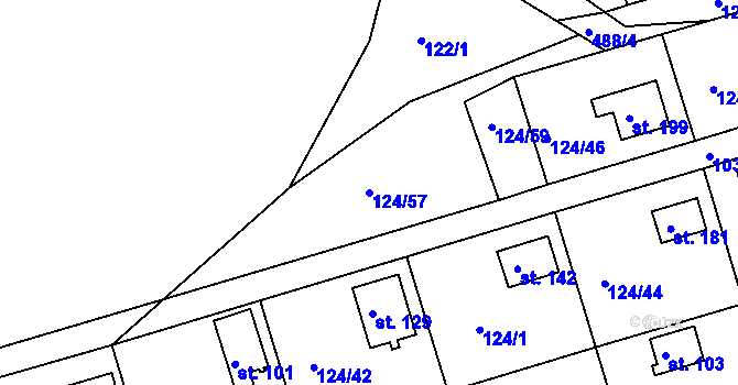 Parcela st. 124/57 v KÚ Neratov, Katastrální mapa