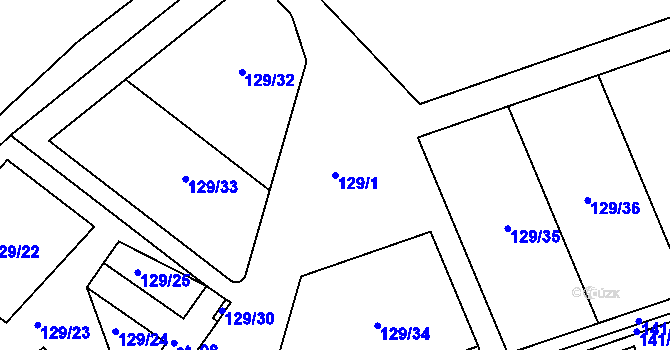 Parcela st. 129/1 v KÚ Neratov, Katastrální mapa