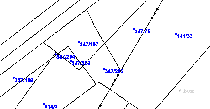 Parcela st. 347/183 v KÚ Neratov, Katastrální mapa