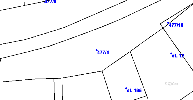 Parcela st. 477/1 v KÚ Neratov, Katastrální mapa