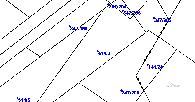 Parcela st. 514/3 v KÚ Neratov, Katastrální mapa