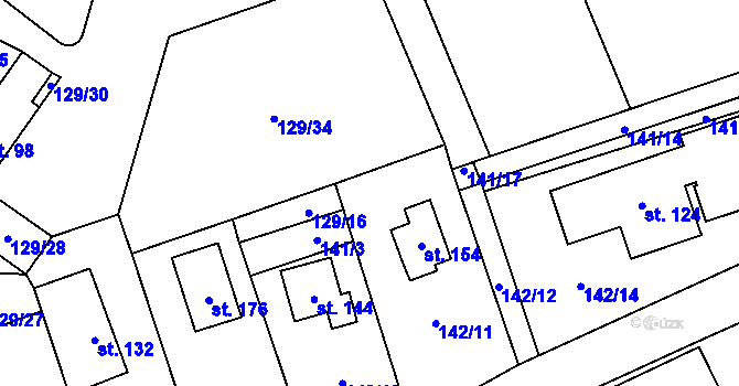 Parcela st. 129/17 v KÚ Neratov, Katastrální mapa