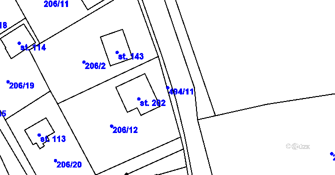 Parcela st. 494/11 v KÚ Neratov, Katastrální mapa