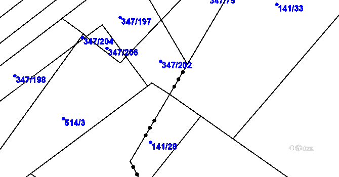 Parcela st. 347/201 v KÚ Neratov, Katastrální mapa
