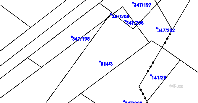 Parcela st. 347/203 v KÚ Neratov, Katastrální mapa