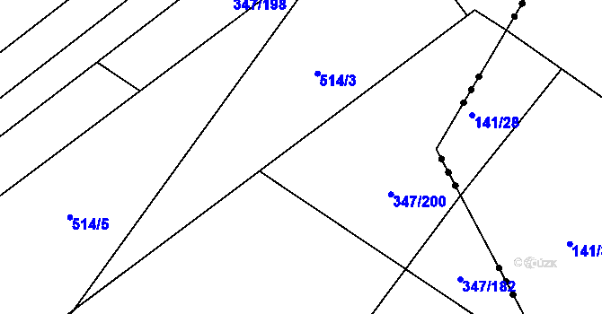 Parcela st. 347/205 v KÚ Neratov, Katastrální mapa