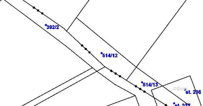 Parcela st. 514/12 v KÚ Neratov, Katastrální mapa
