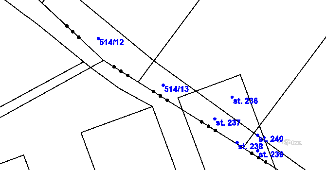 Parcela st. 514/13 v KÚ Neratov, Katastrální mapa