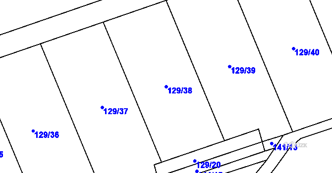 Parcela st. 129/38 v KÚ Neratov, Katastrální mapa