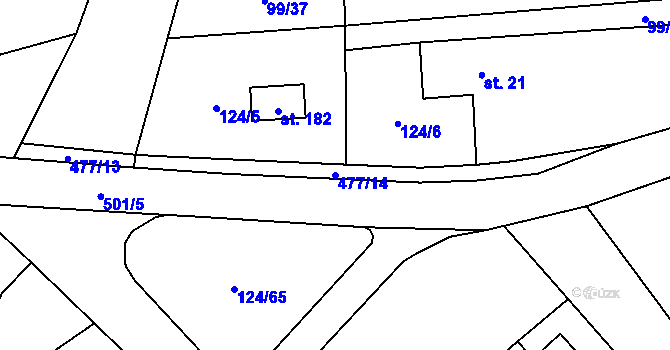 Parcela st. 477/14 v KÚ Neratov, Katastrální mapa