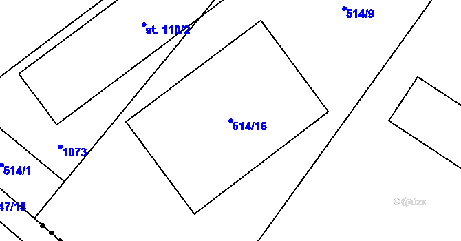 Parcela st. 514/16 v KÚ Neratov, Katastrální mapa