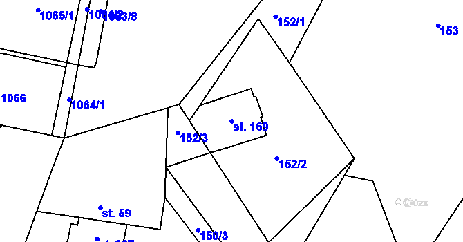 Parcela st. 169 v KÚ Živanice, Katastrální mapa