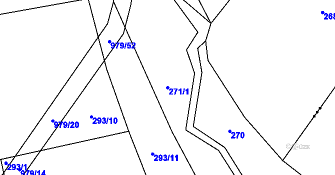Parcela st. 271/1 v KÚ Živanice, Katastrální mapa