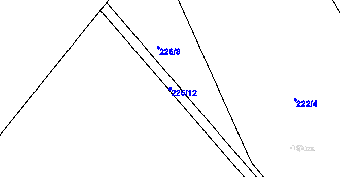 Parcela st. 226/12 v KÚ Živanice, Katastrální mapa
