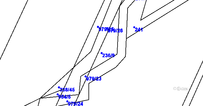 Parcela st. 236/9 v KÚ Živanice, Katastrální mapa