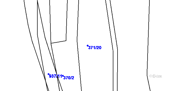Parcela st. 371/20 v KÚ Živanice, Katastrální mapa