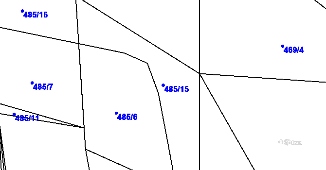 Parcela st. 485/15 v KÚ Živanice, Katastrální mapa