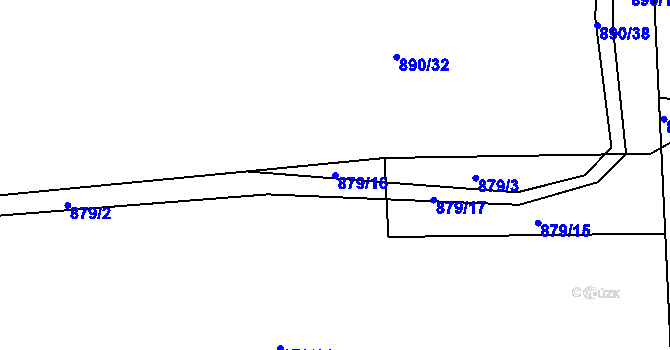 Parcela st. 879/16 v KÚ Živanice, Katastrální mapa