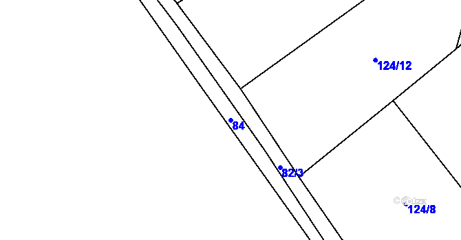 Parcela st. 84 v KÚ Živonín, Katastrální mapa