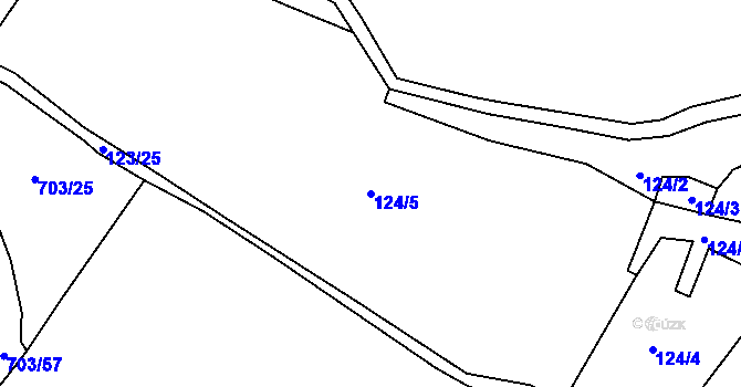 Parcela st. 124/5 v KÚ Živonín, Katastrální mapa
