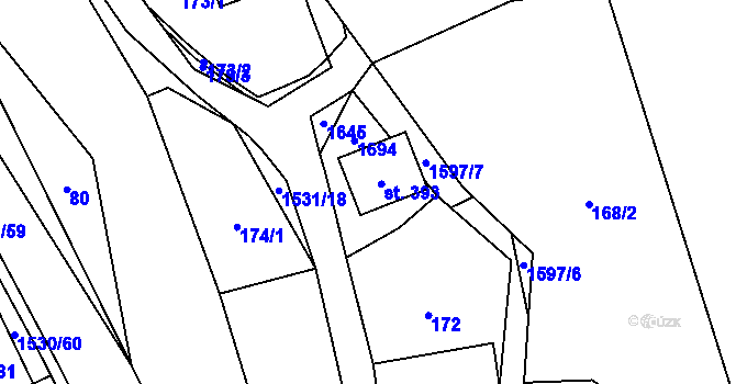 Parcela st. 66 v KÚ Životice u Nového Jičína, Katastrální mapa