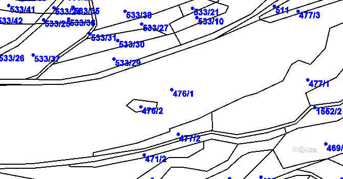 Parcela st. 476/1 v KÚ Životice u Nového Jičína, Katastrální mapa