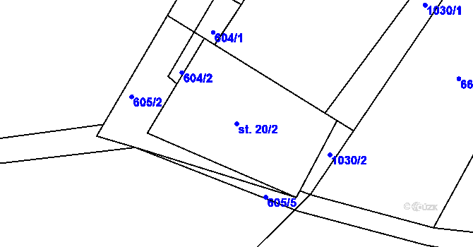 Parcela st. 20/2 v KÚ Žizníkov, Katastrální mapa