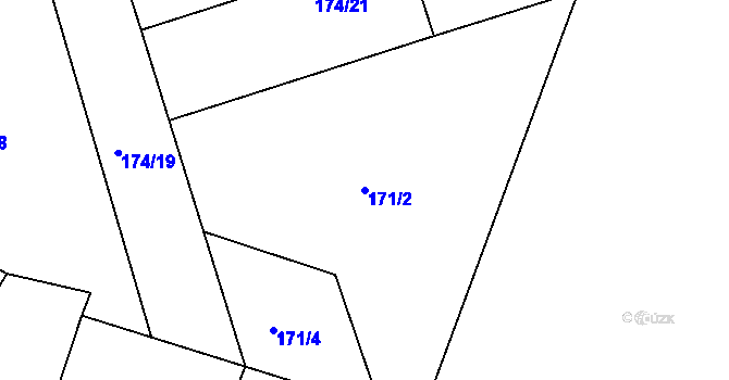Parcela st. 171/2 v KÚ Žizníkov, Katastrální mapa