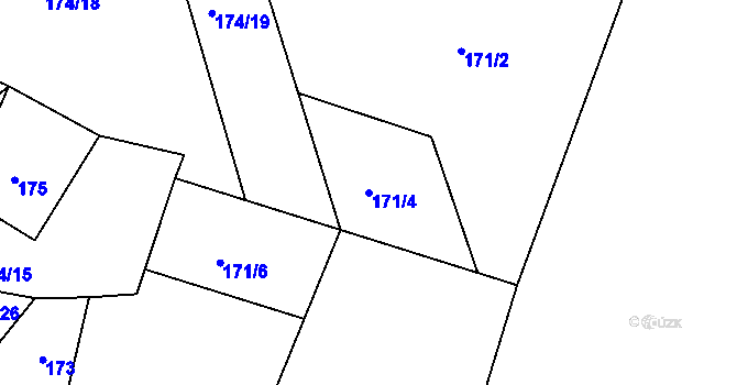 Parcela st. 171/4 v KÚ Žizníkov, Katastrální mapa
