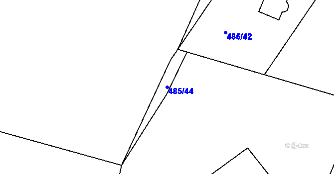 Parcela st. 485/44 v KÚ Žizníkov, Katastrální mapa