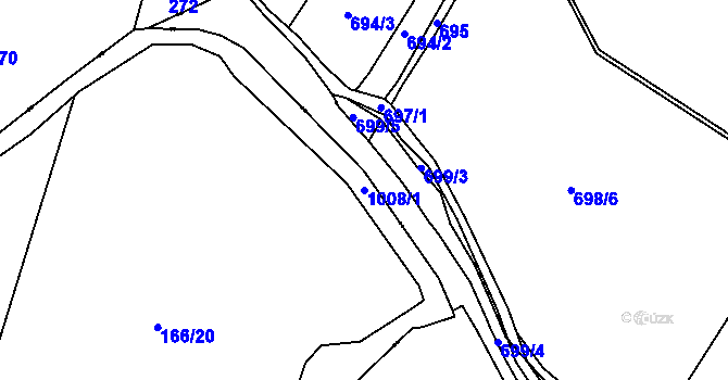 Parcela st. 1008/1 v KÚ Žizníkov, Katastrální mapa