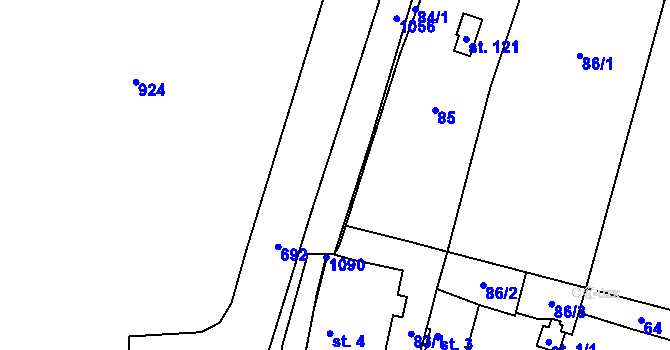 Parcela st. 566 v KÚ Žíželeves, Katastrální mapa