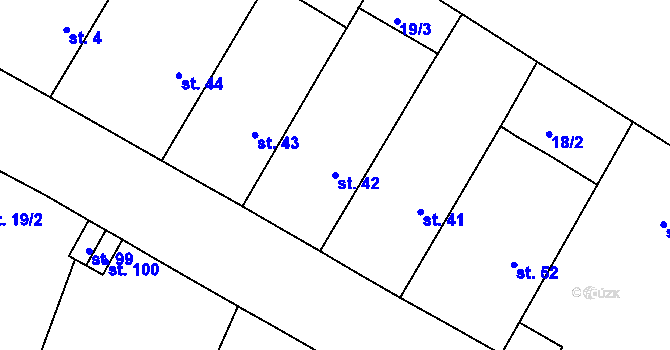 Parcela st. 42 v KÚ Loukonosy, Katastrální mapa