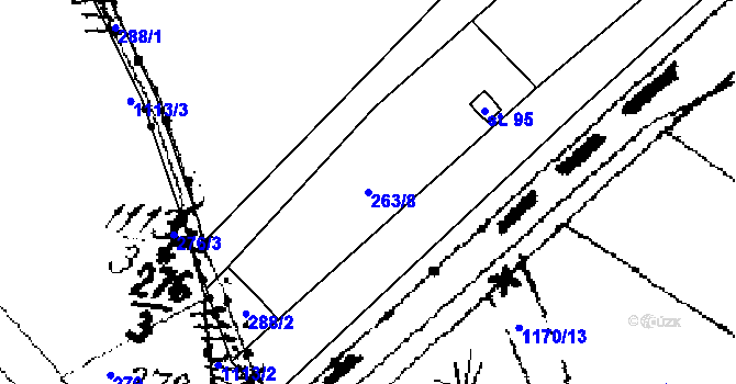 Parcela st. 263/8 v KÚ Loukonosy, Katastrální mapa