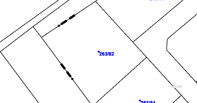 Parcela st. 263/82 v KÚ Loukonosy, Katastrální mapa