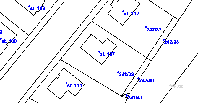 Parcela st. 137 v KÚ Loukonosy, Katastrální mapa