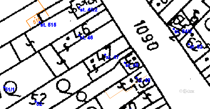 Parcela st. 47 v KÚ Žiželice nad Cidlinou, Katastrální mapa