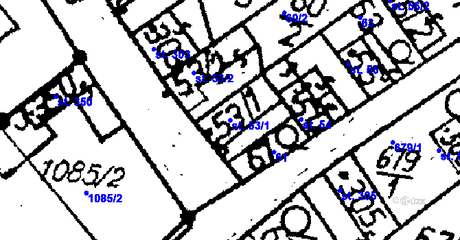 Parcela st. 53/1 v KÚ Žiželice nad Cidlinou, Katastrální mapa