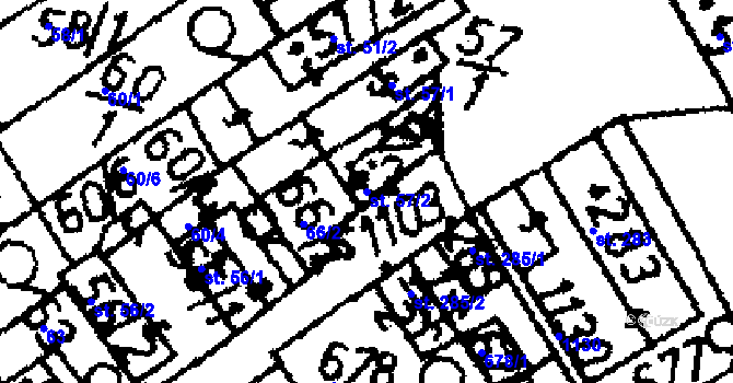 Parcela st. 57/2 v KÚ Žiželice nad Cidlinou, Katastrální mapa