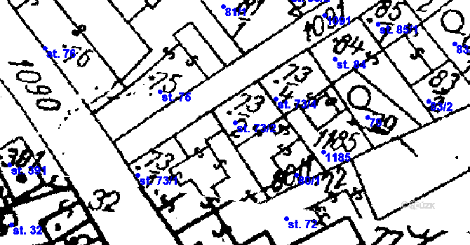 Parcela st. 73/2 v KÚ Žiželice nad Cidlinou, Katastrální mapa