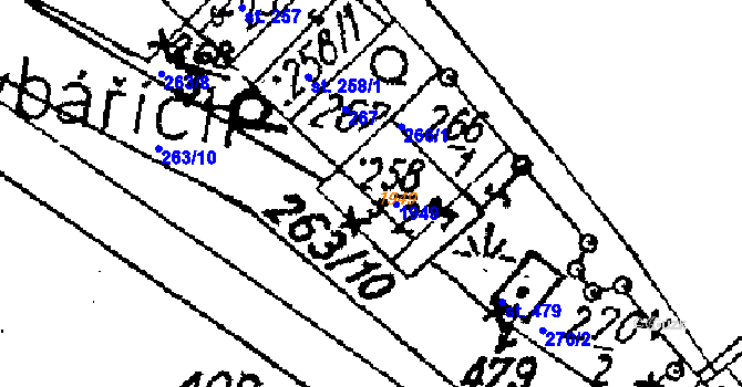 Parcela st. 258/2 v KÚ Žiželice nad Cidlinou, Katastrální mapa