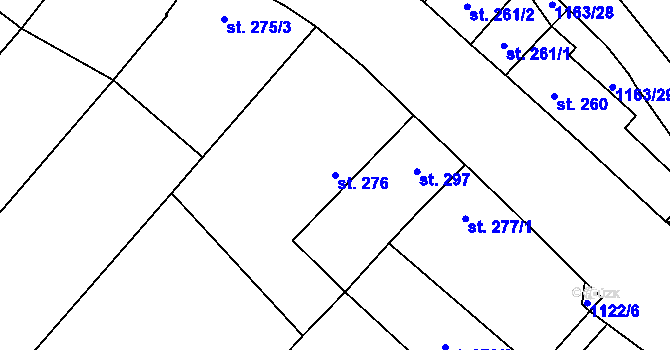 Parcela st. 276 v KÚ Žiželice nad Cidlinou, Katastrální mapa