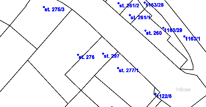 Parcela st. 297 v KÚ Žiželice nad Cidlinou, Katastrální mapa